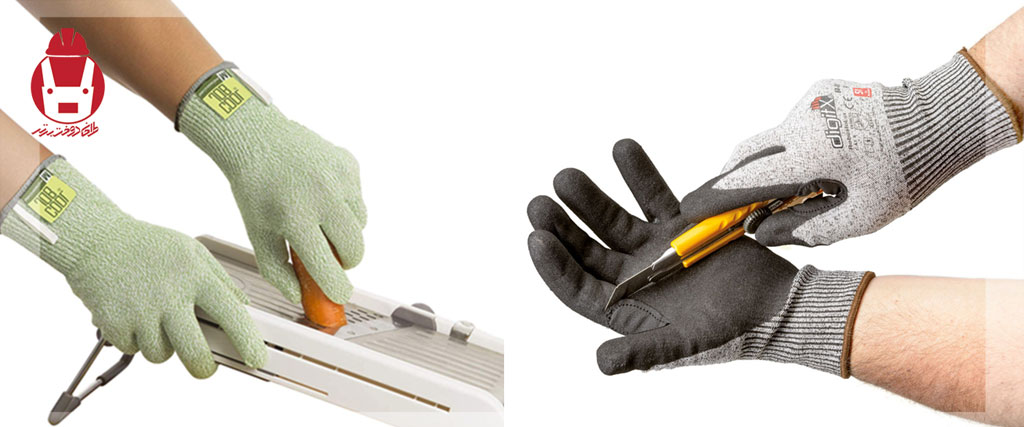 محافظت از دت در مشاغلی که با بریدن سروکار دارند از ویژگی های دستکش ضد برش استاندارد است.